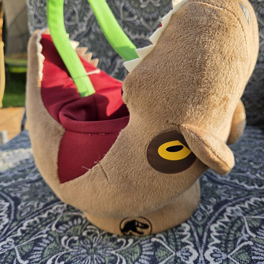 Jurassic Park Dinosaur Head Plush Basket Halloween Easter Basket - Picture 3 of 5